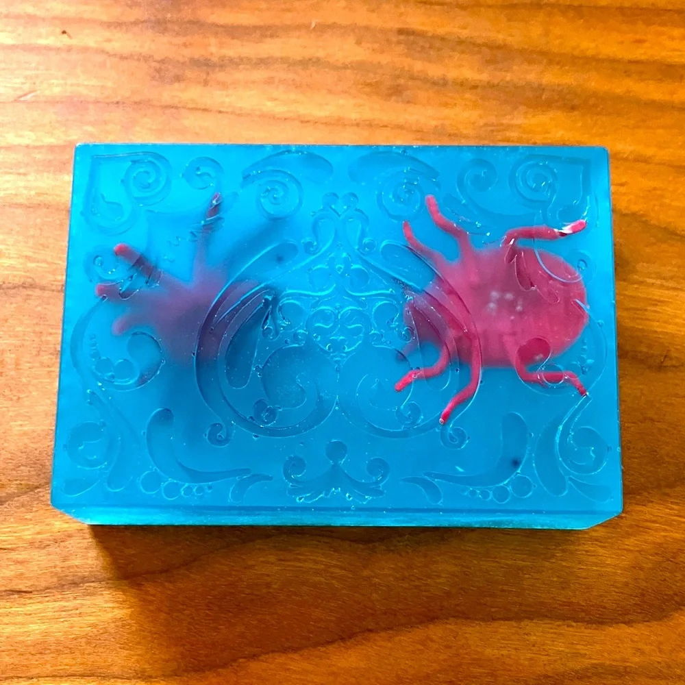 Handmade Soap. Banana w/ Toy Bugs.